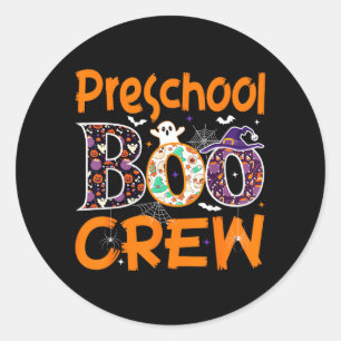 Preschool Boo Crew Funny Preschool Halloween Classic Round Sticker