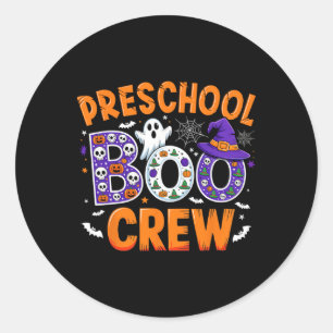 Preschool Boo Crew Preschool Teacher Student Funny Classic Round Sticker
