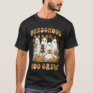 Preschool Boo Crew Teacher Kids Halloween Ghost Ca T-Shirt