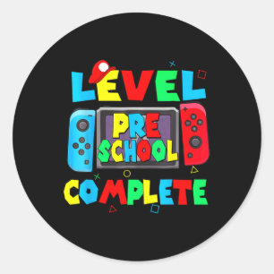 Preschool Complete Last Day Of School Video Game 1 Classic Round Sticker