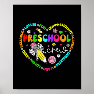 Preschool Crew Back To School Pre K Teacher Studen Poster