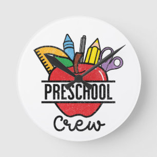 Preschool Crew Preschool Squad Round Clock