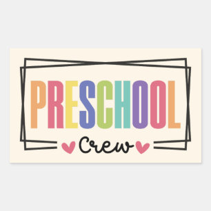 Preschool Crew Preschool Team Rectangular Sticker