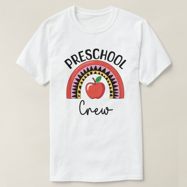 Preschool Crew Rainbow T-Shirt (Design Front)