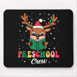 Preschool Crew Xmas Funny Reindeer Teacher Student Mouse Pad