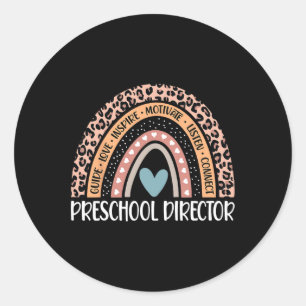 Preschool Director 100th Day Of School Principal R Classic Round Sticker