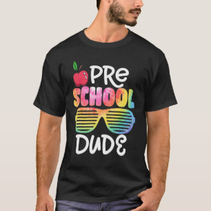 Preschool Dude Sunglasses Tie Dye Back To School T-Shirt