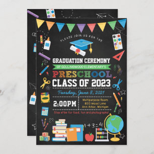 Preschool Elementary School Graduation Ceremony Invitation
