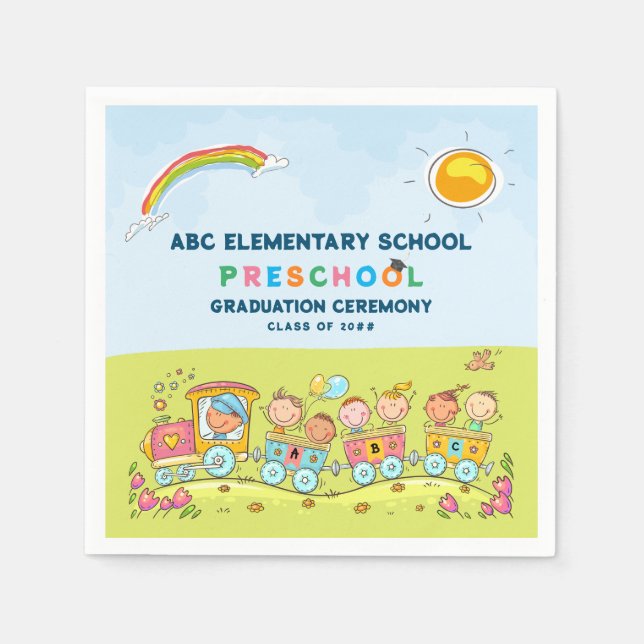 Preschool Elementary School Graduation Ceremony Napkin (Front)