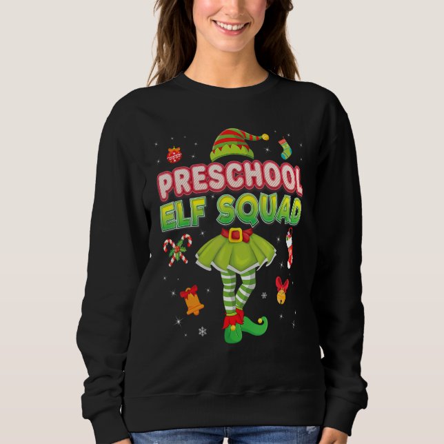 Preschool Elf Squad Christmas Suit Santa Helper Cr Sweatshirt (Front)