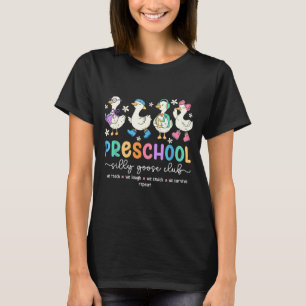 Preschool Goose Silly Teacher Funny Goose Back To T-Shirt