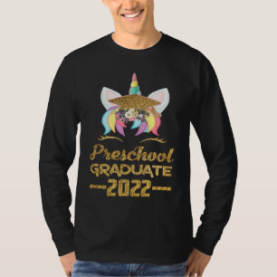 Preschool Graduate 2022 Cute Unicorn Face For Girl T-Shirt