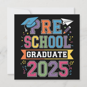 Preschool Graduate 2025 Graduation Pre K School Invitation