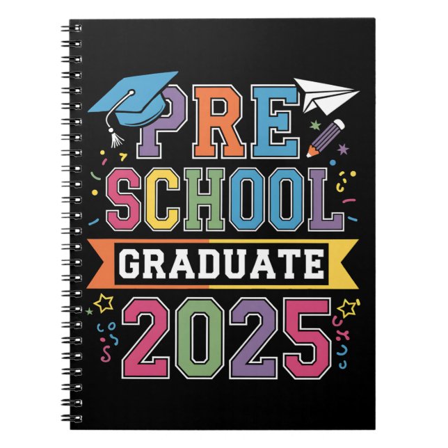 Preschool Graduate 2025 Graduation Pre K School Notebook (Front)