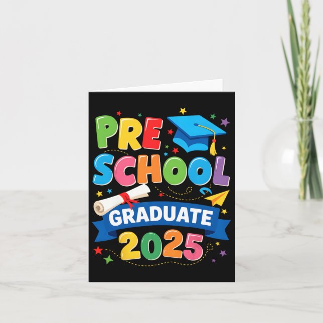 Preschool Graduation 2025 Pre-k Graduate Kids Boys Card (Front)