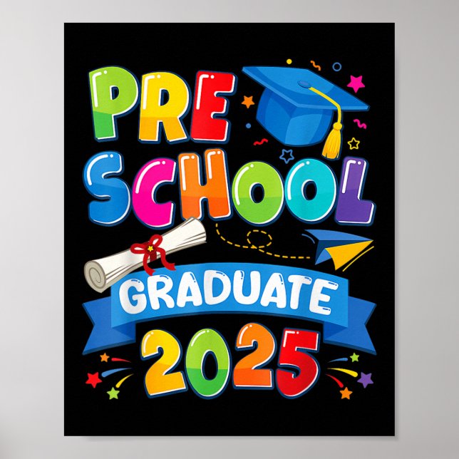 Preschool Graduation 2025 Pre-k Graduate Kids Boys Poster (Front)