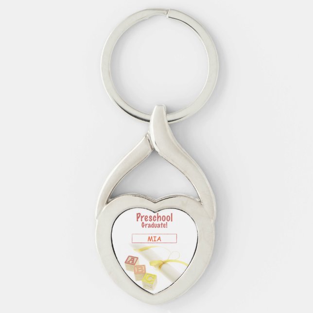 Preschool Graduation Blocks, Gift Item Key Ring (Front)