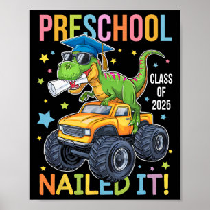 Preschool Graduation Cl Of 2025 Graduate Dinosaur Poster
