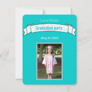 preschool graduation - Robin’s Egg Blue photo Invitation