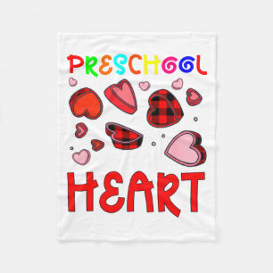 Preschool Has My Heart Valentines Hearts Teacher Fleece Blanket