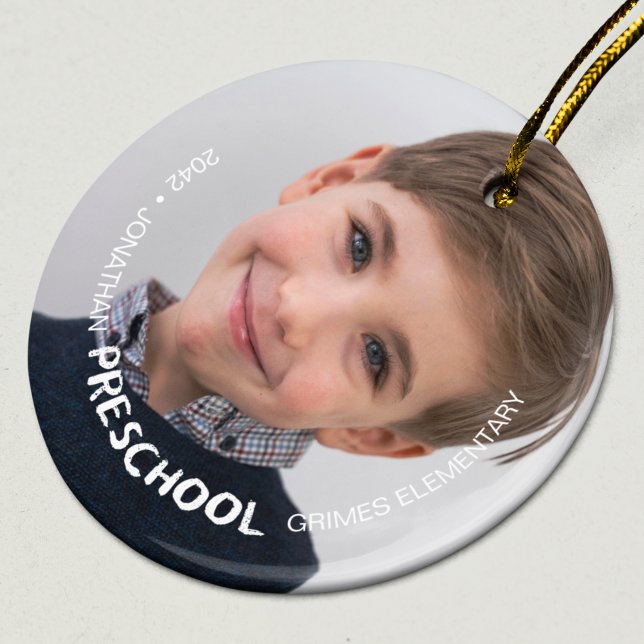 Preschool Keepsake Photo Ceramic Ornament (Creator Uploaded)
