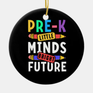 Preschool Kids Back to School Little Minds Bright  Ceramic Ornament