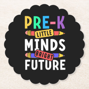Preschool Kids Back to School Little Minds Bright Paper Coaster