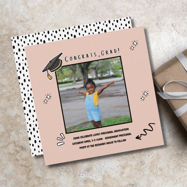 Preschool Kindergarten Graduation Party Invitation (Creator Uploaded)