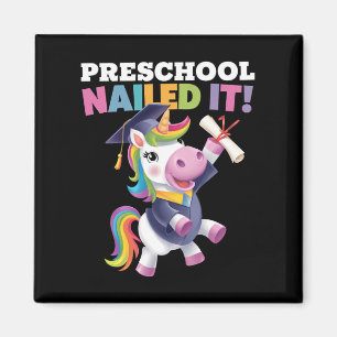 Preschool Nailed It Unicorn Graduation Cap Magnet
