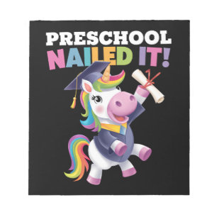 Preschool Nailed It Unicorn Graduation Cap Notepad