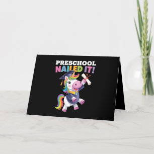Preschool Nailed It Unicorn Graduation Cap Thank You Card