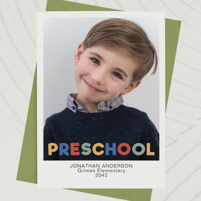PreSchool Photo Keepsake Notecard (Creator Uploaded)