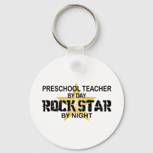Preschool Rock Star by Night Key Ring
