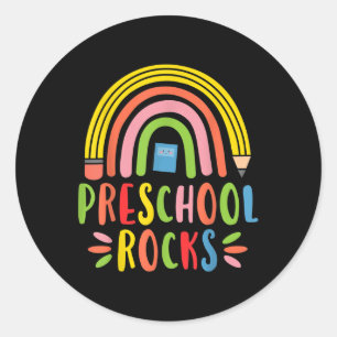 Preschool Rocks, Preschool Students & Teachers Classic Round Sticker