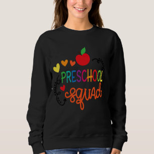 Preschool Squad Apple Back To School Teacher Sweatshirt