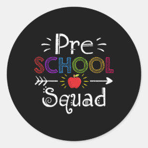 Preschool Squad Gift Preschool Teacher Student Classic Round Sticker