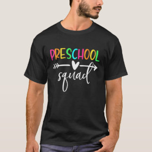 Preschool Squad Pre-K Teacher Student Team Back To T-Shirt
