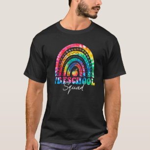 Preschool Squad Rainbow Tie Dye Pre K Teacher Stud T-Shirt
