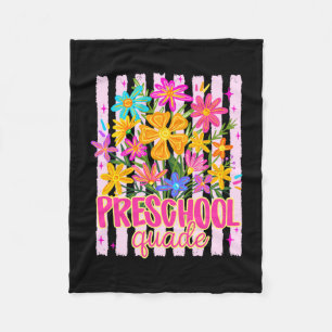 Preschool squad teacher floral back to school fleece blanket