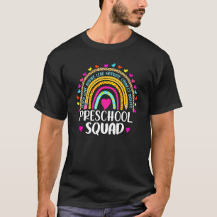 Preschool Squad Teacher  Rainbow  Back To School T-Shirt