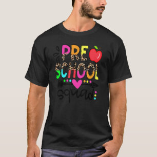 Preschool Squad Teacher Student Team Leopard Back T-Shirt