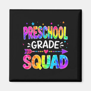 Preschool squad team tie dye back to school magnet