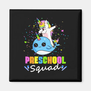 Preschool squad unicorn narwhal team pre-k magnet