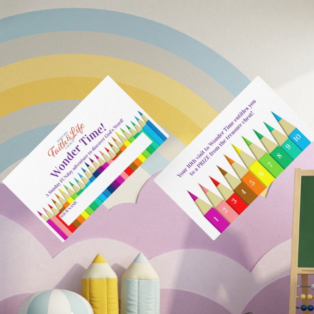 Preschool Sunday School Youth Incentive Punch Business Card (Creator Uploaded)