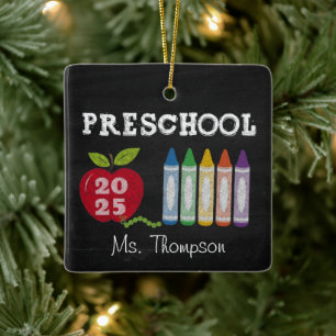 Preschool Teacher 2025 Name Ornament