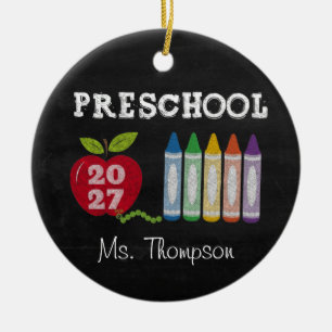 Preschool Teacher 2027 Gift Name Ornament