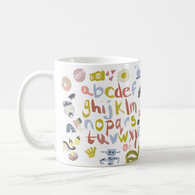 Preschool Teacher Alphabets Doodles Coffee Mug (Left)