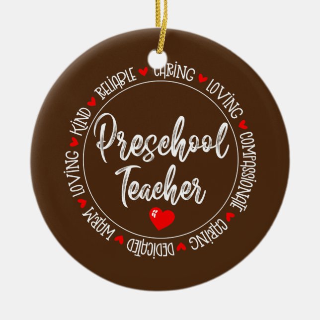 Preschool Teacher Back to School Daycare Ceramic Ornament (Front)