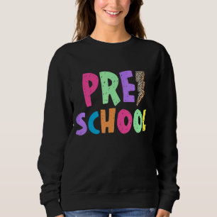 Preschool Teacher Colourful Lightening Bolt  Schoo Sweatshirt
