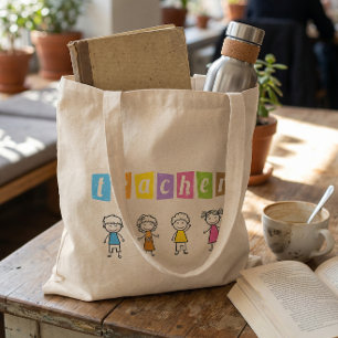 Preschool Teacher Cute Pencil Illustrations Tote Bag